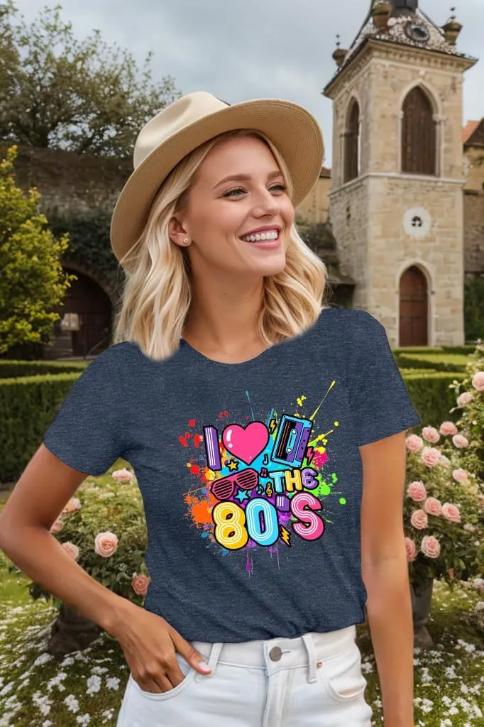 80s Shirts for Women I Love The 80s T Shirts 80's Themed Disco Music Top 1980s Party Graphic Tee Casual Outfit