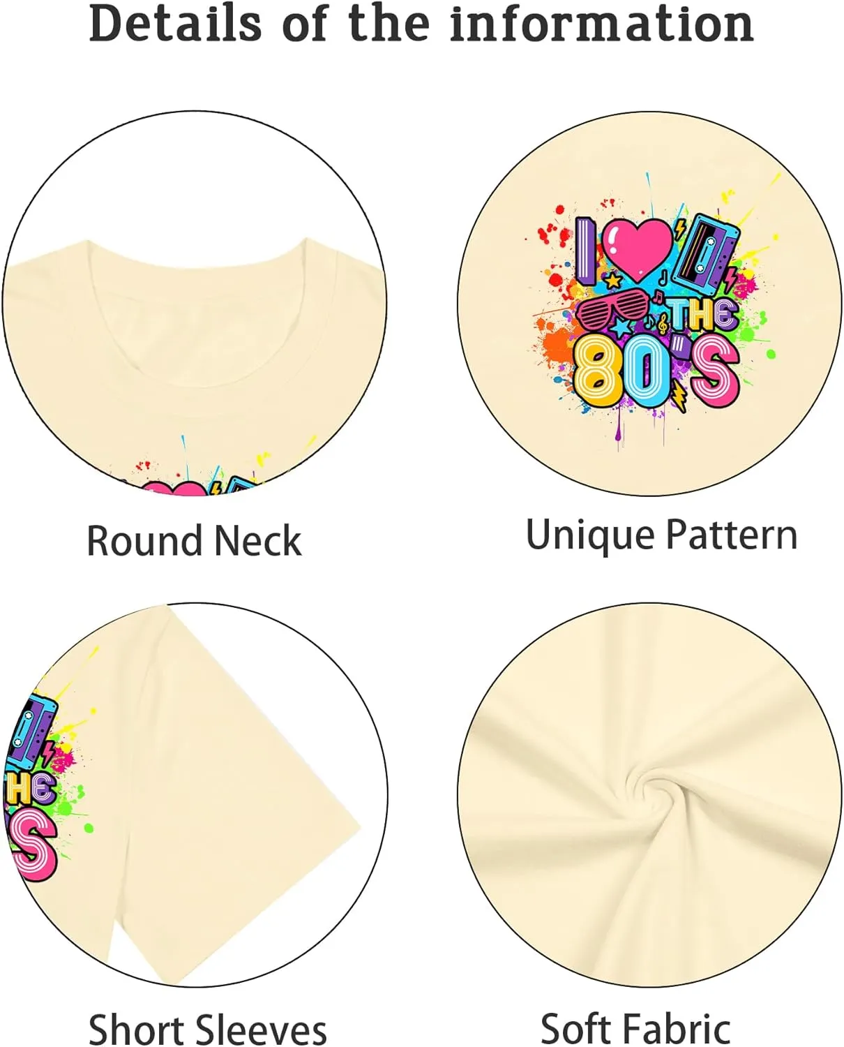 80s Shirts for Women I Love The 80s T Shirts 80's Themed Disco Music Top 1980s Party Graphic Tee Casual Outfit