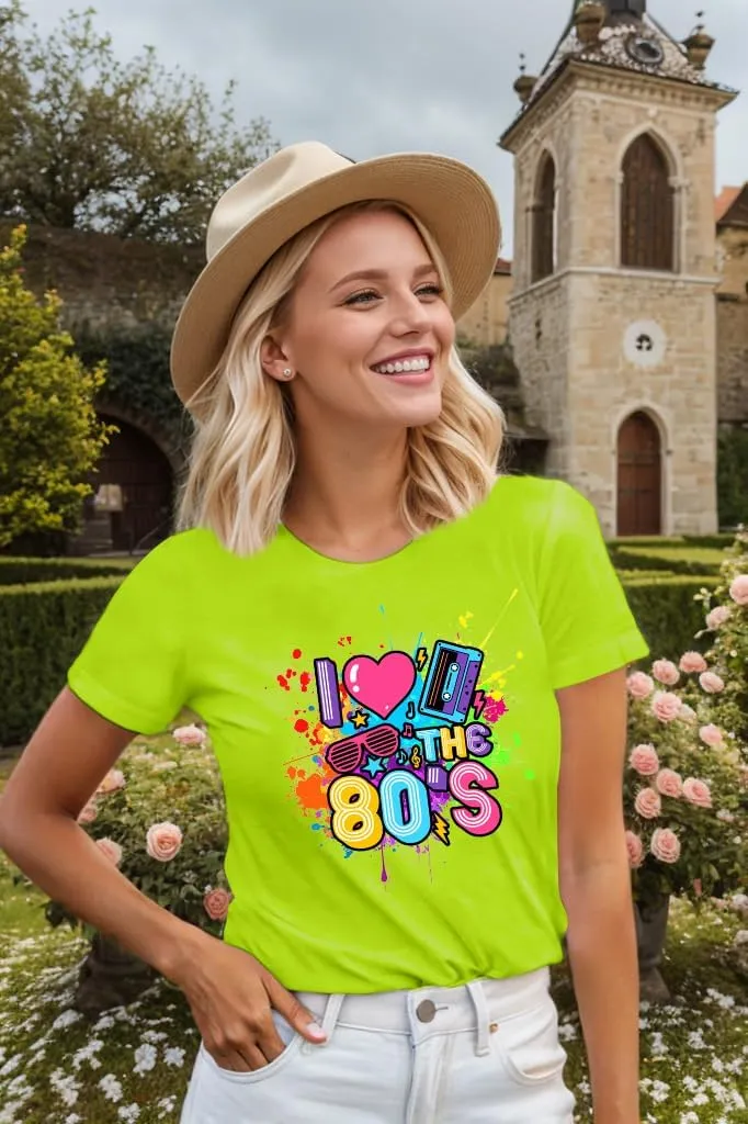 80s Shirts for Women I Love The 80s T Shirts 80's Themed Disco Music Top 1980s Party Graphic Tee Casual Outfit