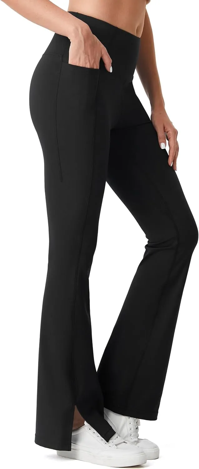 AFITNE Women's Flare Leggings High Waist Yoga Pants with Pockets Tummy Control Workout Casual Bootcut Pants