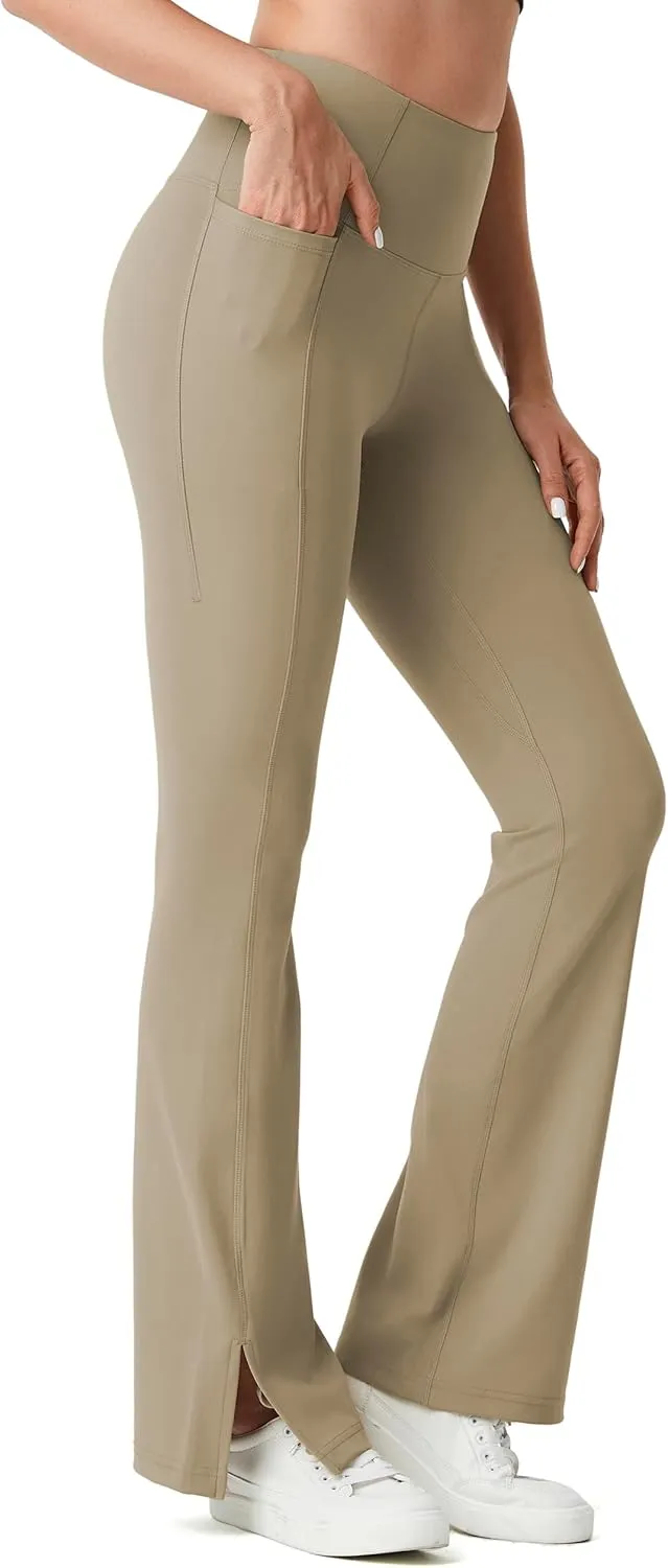 AFITNE Women's Flare Leggings High Waist Yoga Pants with Pockets Tummy Control Workout Casual Bootcut Pants