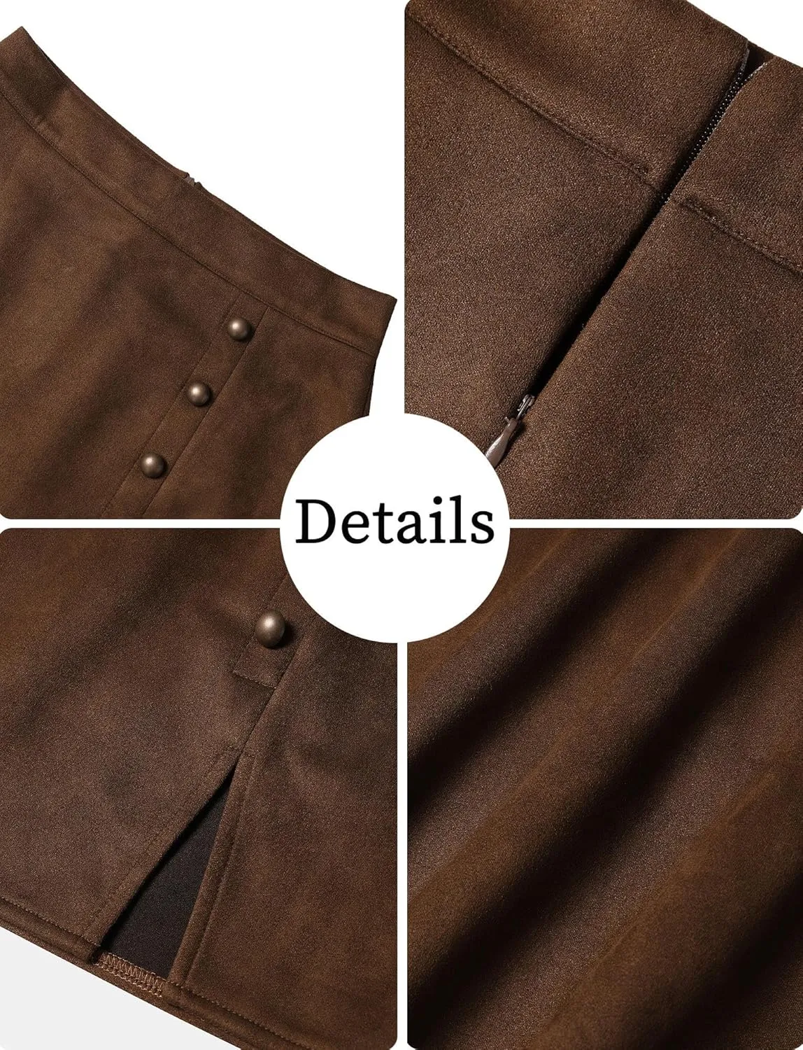 Aivtalk Leather Skirt Women's High Waisted Faux Leather Mini Skirt Classic Slim Bodycon Skirt Casual Short Skirt