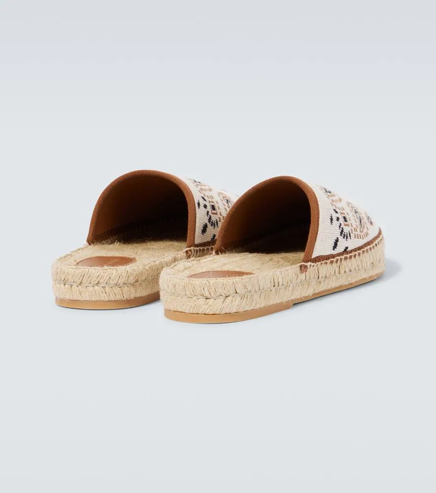 Alanui Bandana canvas jacquard espadrille slides