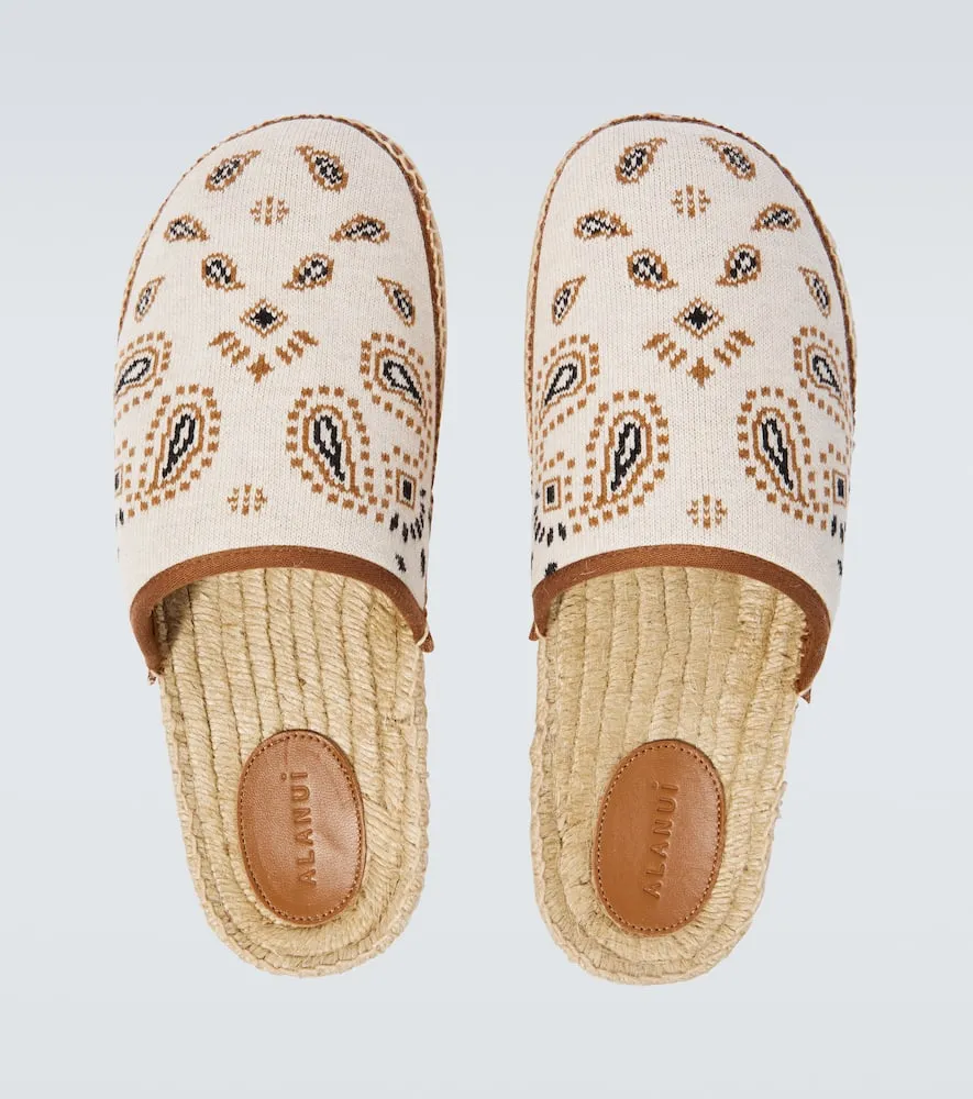 Alanui Bandana canvas jacquard espadrille slides