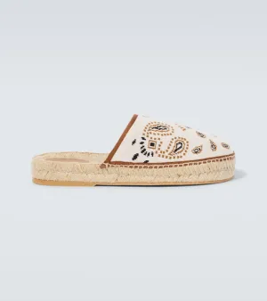 Alanui Bandana canvas jacquard espadrille slides