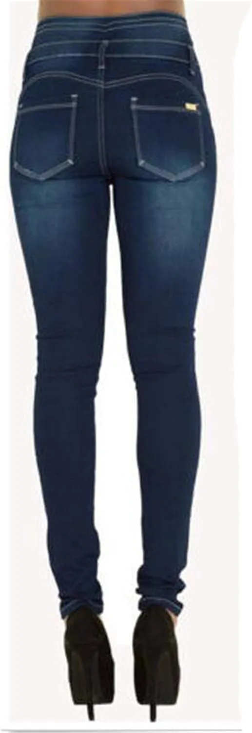 Andongnywell Women's high-Rise Slim-fit Plus Size Jeans High Waisted Sexy Skinny Denim Pants with Pockets Trousers
