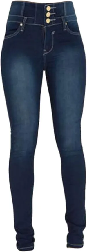Andongnywell Women's high-Rise Slim-fit Plus Size Jeans High Waisted Sexy Skinny Denim Pants with Pockets Trousers