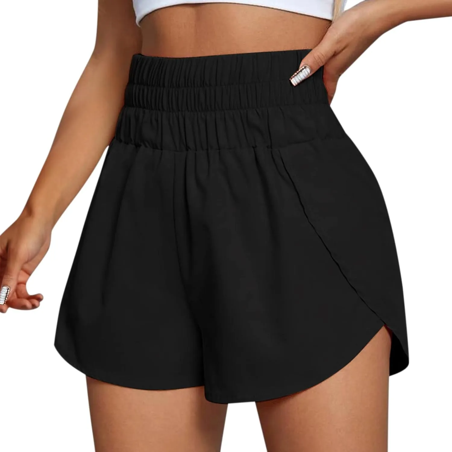 Athletic Shorts for Women Elastic High Waisted Quick Dry Running Shorts Summer Casual Lightweight Workout Gym Shorts