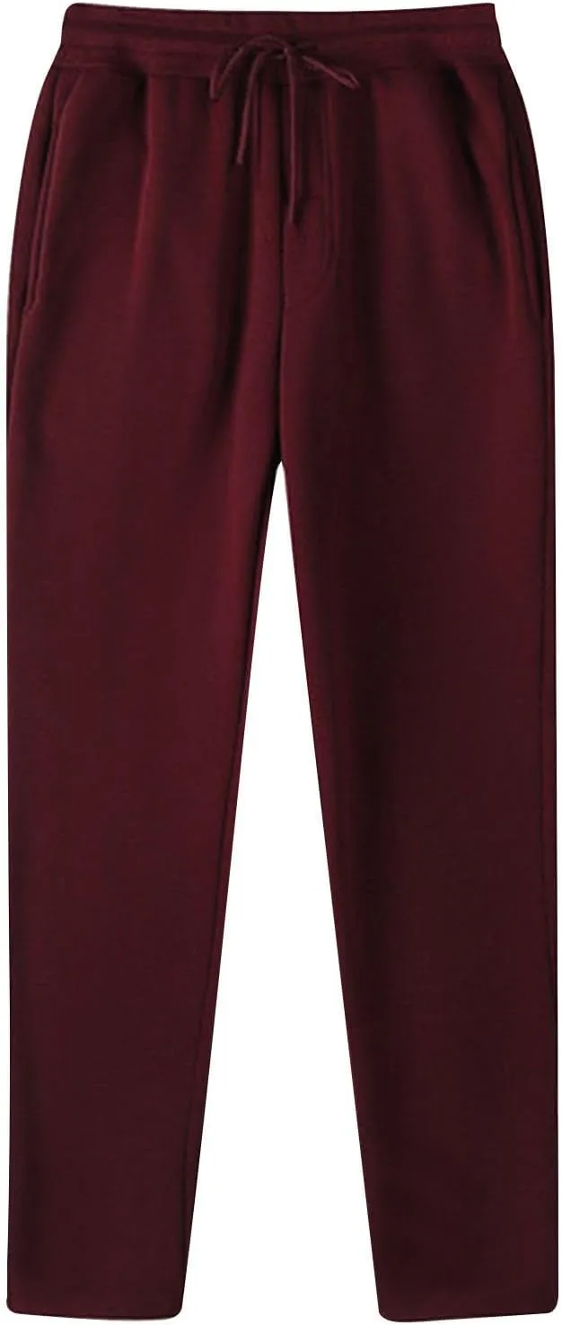Aymnlox Mens Baggy Casual Pants Classic Solid Color Elastic Waist Drawstring Trouser Fashion Fall Athletic Workout Sweatpants