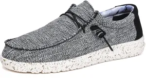 Casual Boat Shoes,Canvas Lightweight & Breathable Mesh Men's Loafers & Slip-ons,Summer Comfy Slip Resistant Mens Deck Shoes,for All Day