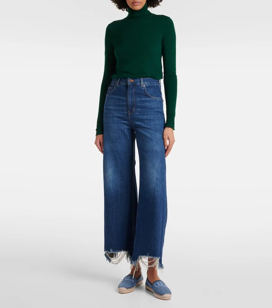Chloe Isla embroidered denim espadrilles