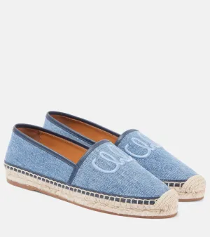 Chloe Isla embroidered denim espadrilles