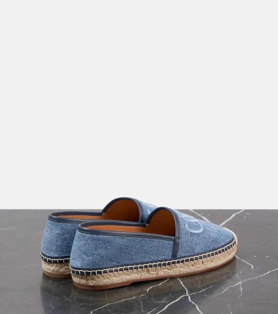 Chloe Isla embroidered denim espadrilles