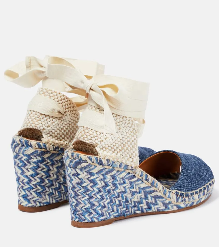 Chloe Piia denim espadrille wedges