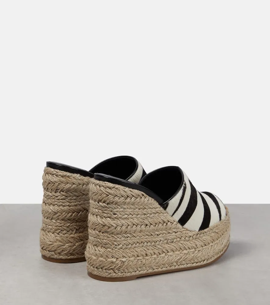Christian Louboutin Ariella zebra-print calf hair espadrille wedges