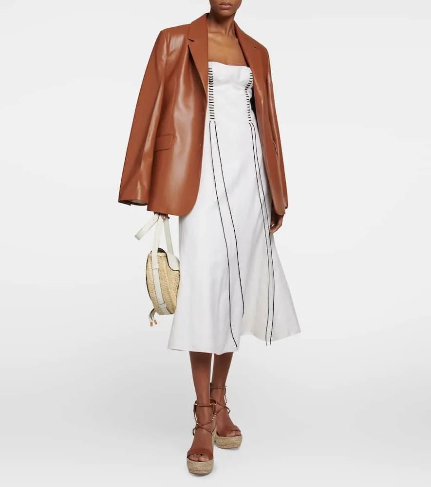 Christian Louboutin Chocazeppa leather wedge espadrilles