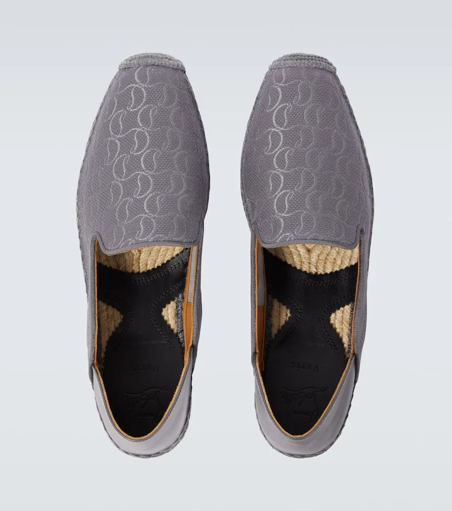 Christian Louboutin Espadon leather-trimmed jacquard espadrilles