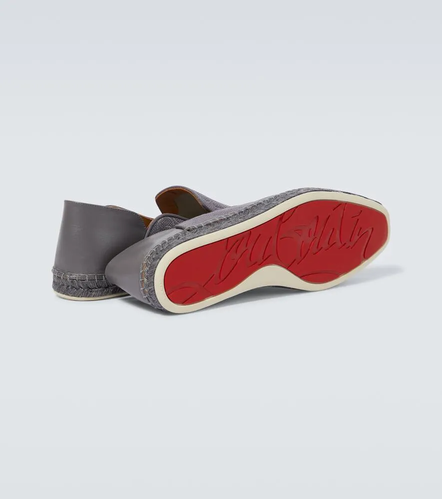 Christian Louboutin Espadon leather-trimmed jacquard espadrilles