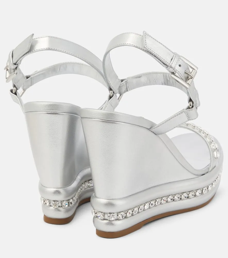 Christian Louboutin Pyrastrass metallic leather wedge sandals