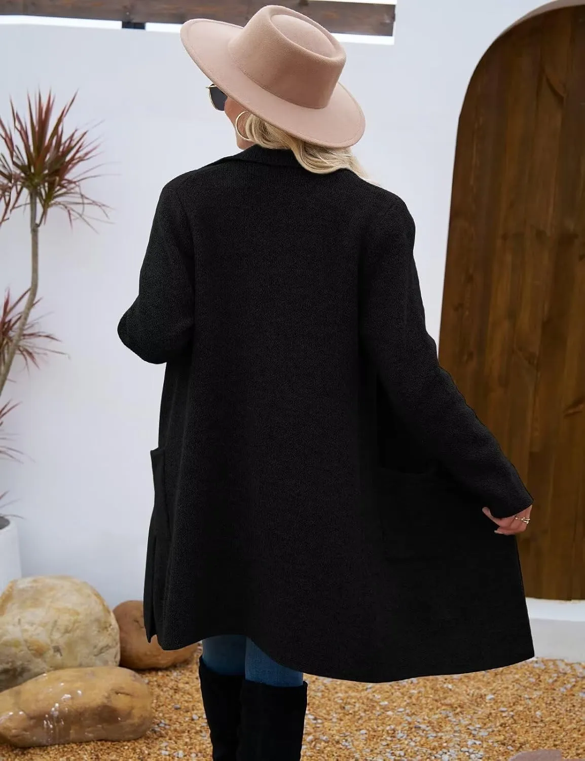CiCiBird Women Fall Long Cardigan Sweater Trendy Knit Jacket Coat Dressy Blazer Coatigan