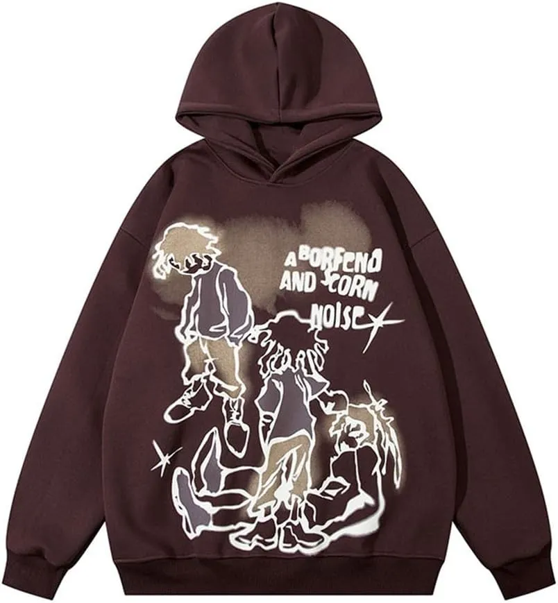 COOLMONAR Men's Fashion Pullover Hoodie Sweatshirt Fleece Pullover Heart Hip Hop Streetwear Casual Sweatshirt Hooded