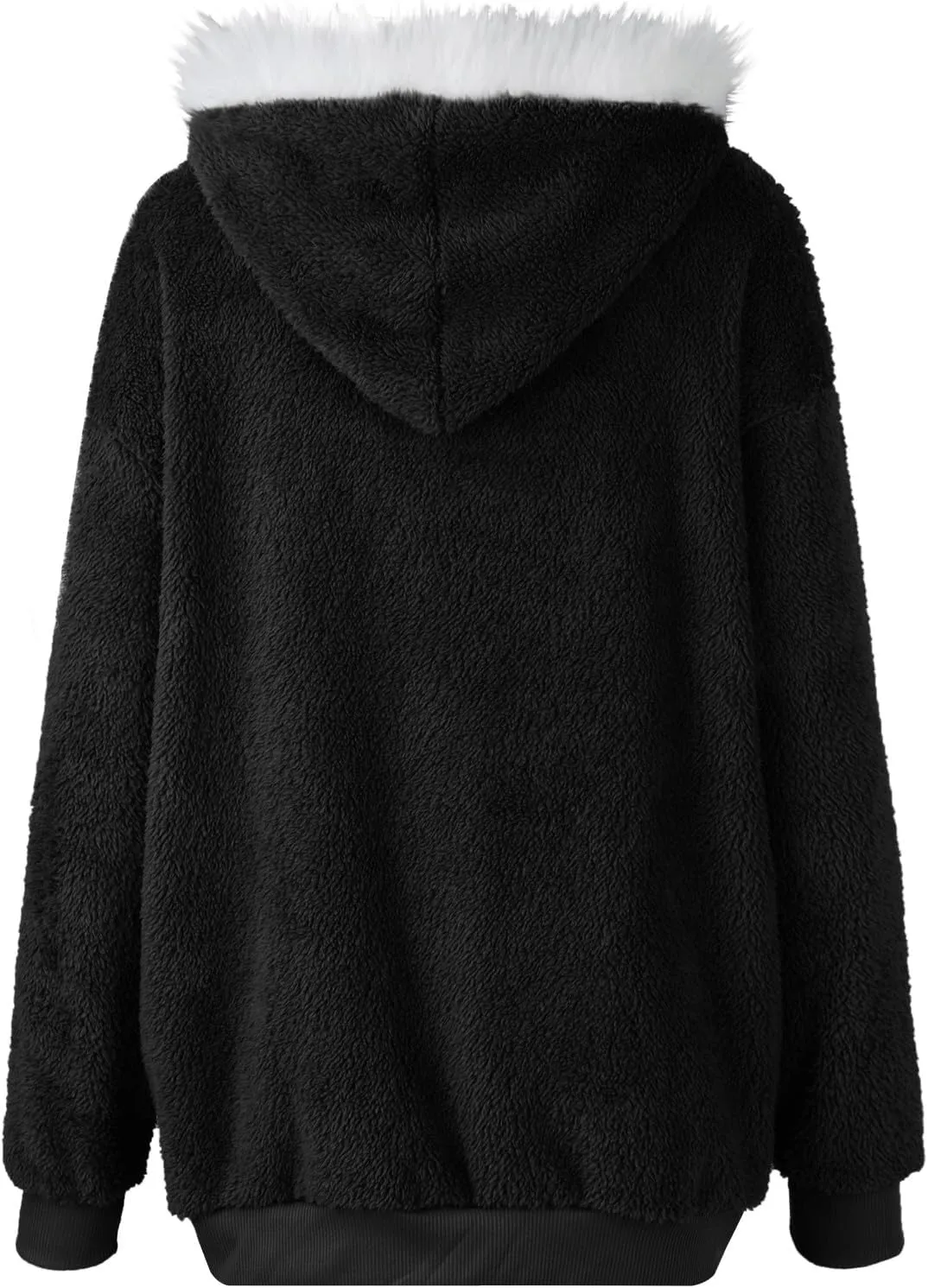COTECRAM Jackets for Women Casual Plus Size Sherpa Fleece Winter Coats Full Zip Up Fuzzy Plush Sweater Hoodies Outerwear