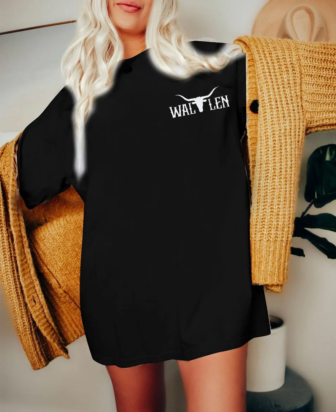 Cow Skull Women Oversized Shirts Country Music Tshirt Western T Shirt Vintage Music Lover Gift Rodeo Cowboy Graphic Tee