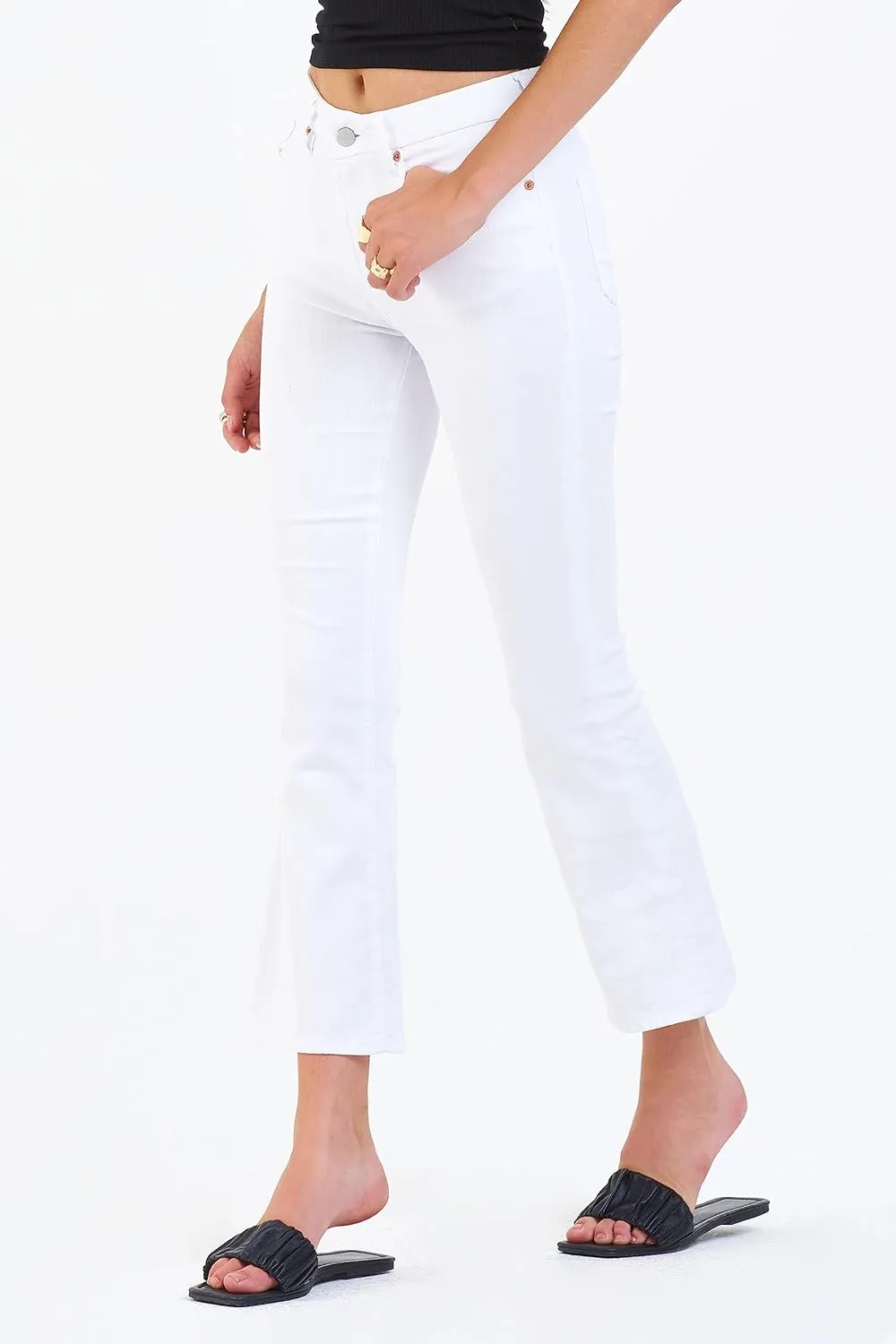 DEAR JOHN Jeanne Flare Women's Jeans Mid Rise Mid-Waisted