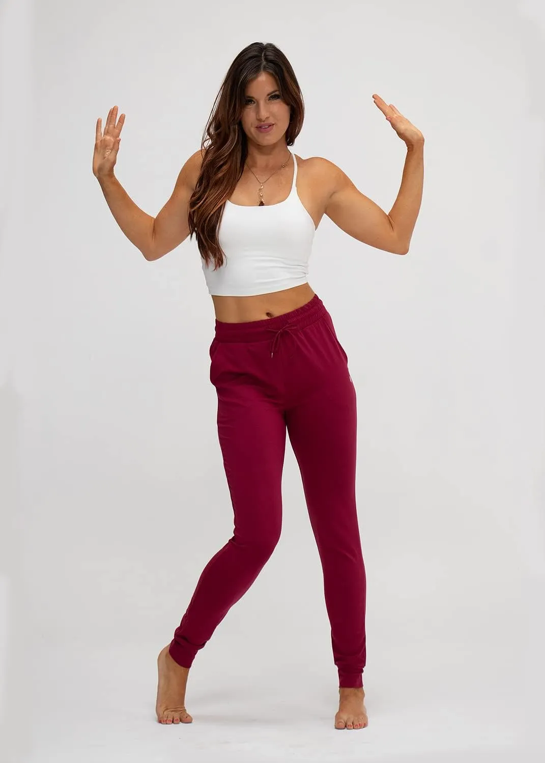 DEVOPS Women's Yoga Jogger Pants with Side Pocket Sweatpants