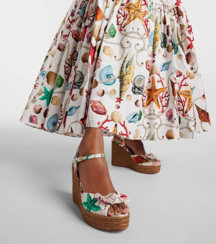 Dolce&Gabbana Capri Cava printed espadrille wedges