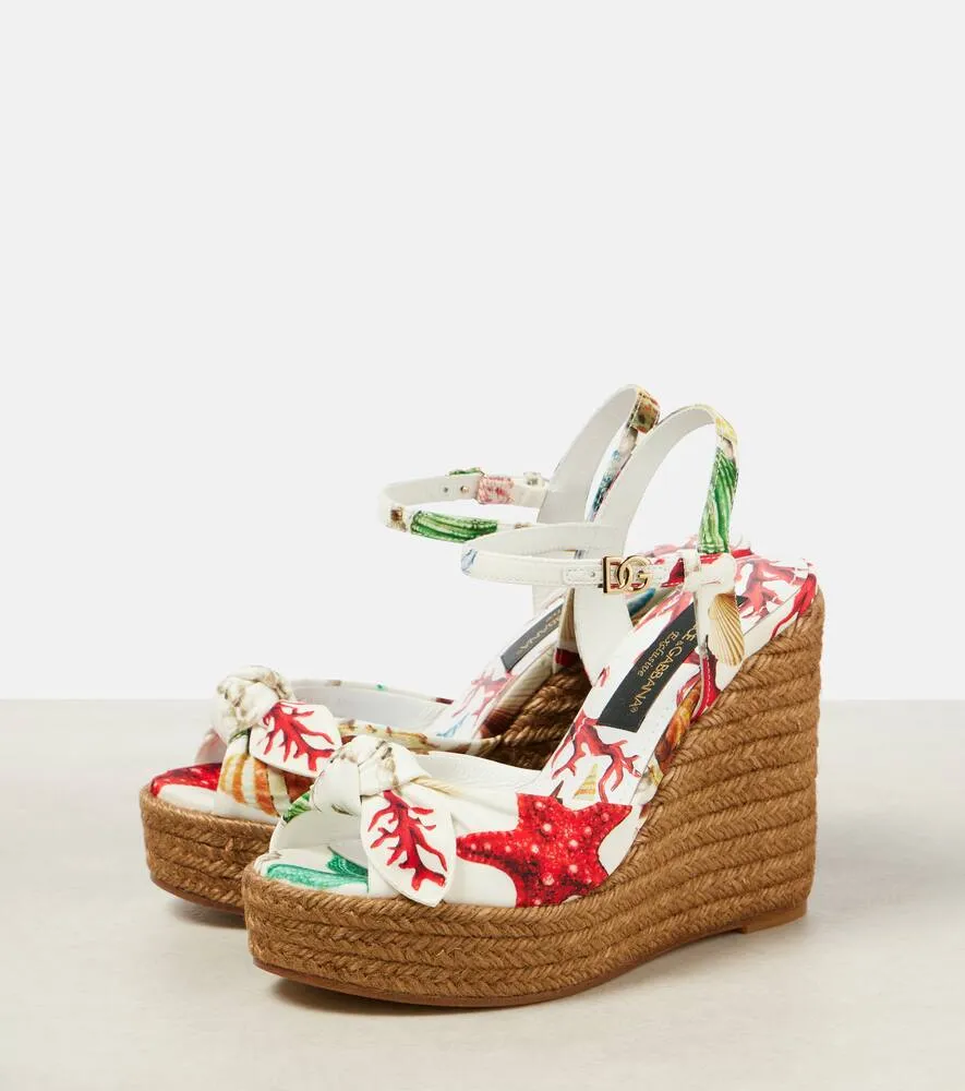 Dolce&Gabbana Capri Cava printed espadrille wedges