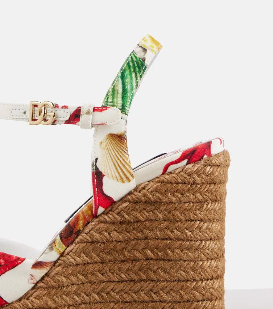 Dolce&Gabbana Capri Cava printed espadrille wedges