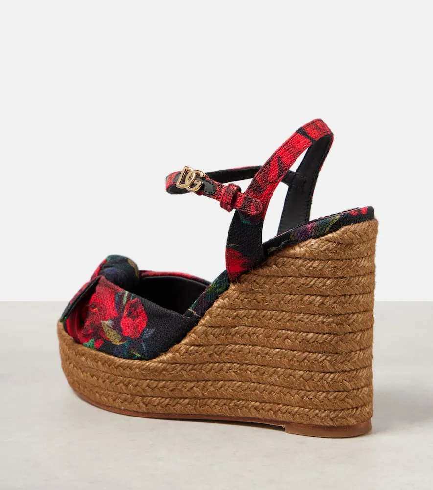 Dolce&Gabbana Floral canvas espadrille wedges