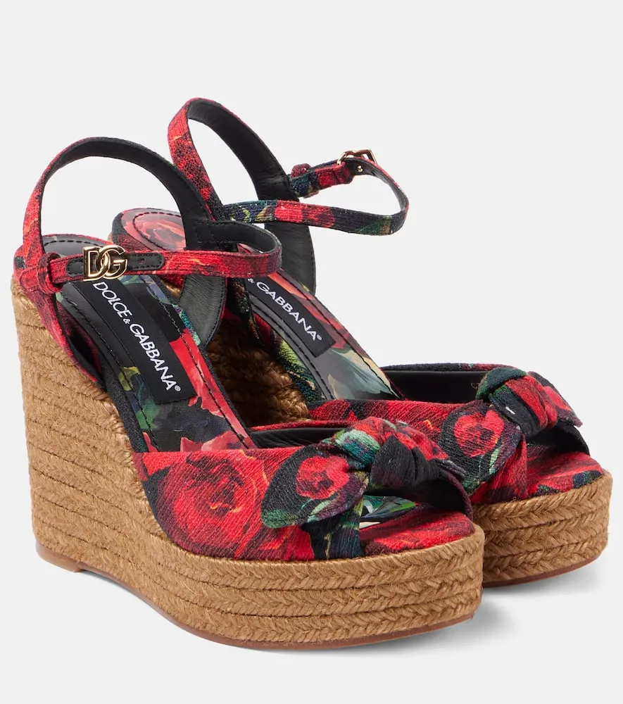 Dolce&Gabbana Floral canvas espadrille wedges
