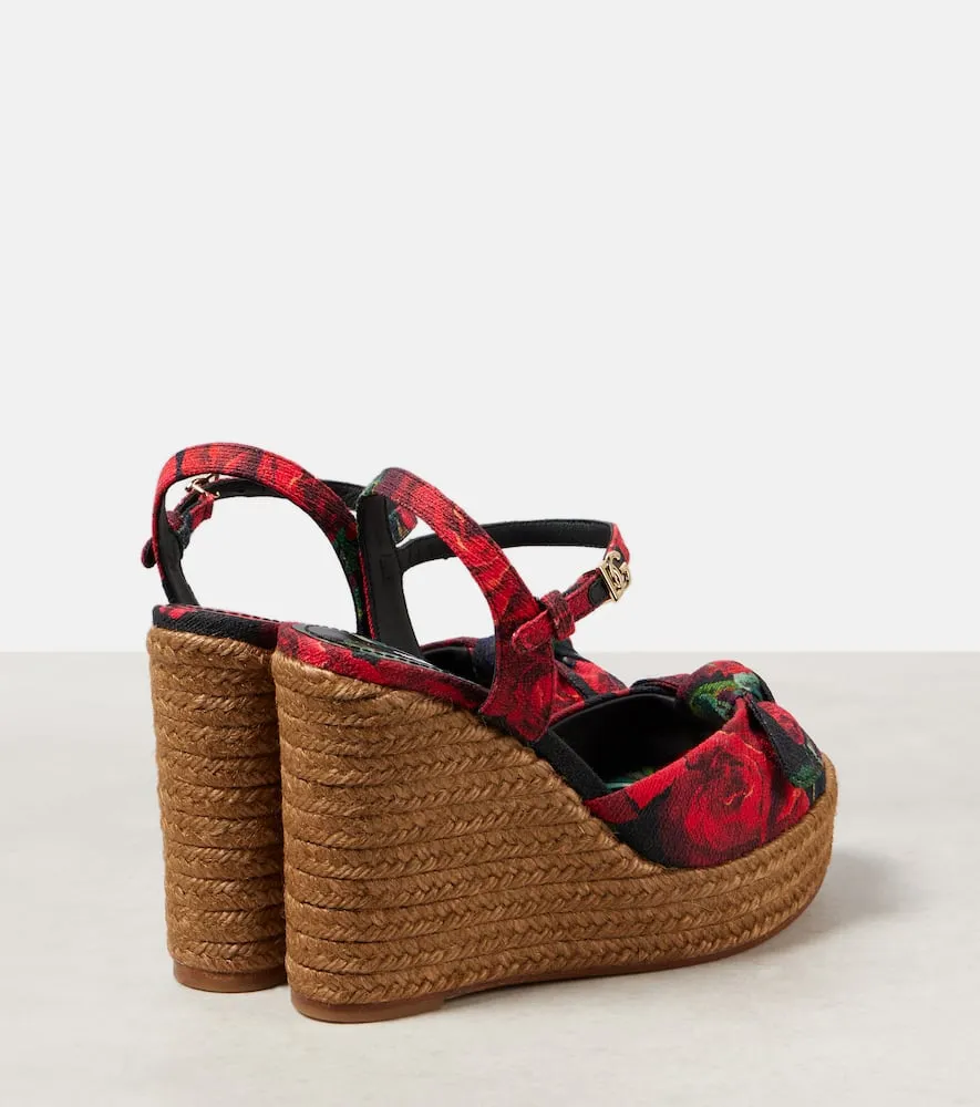 Dolce&Gabbana Floral canvas espadrille wedges