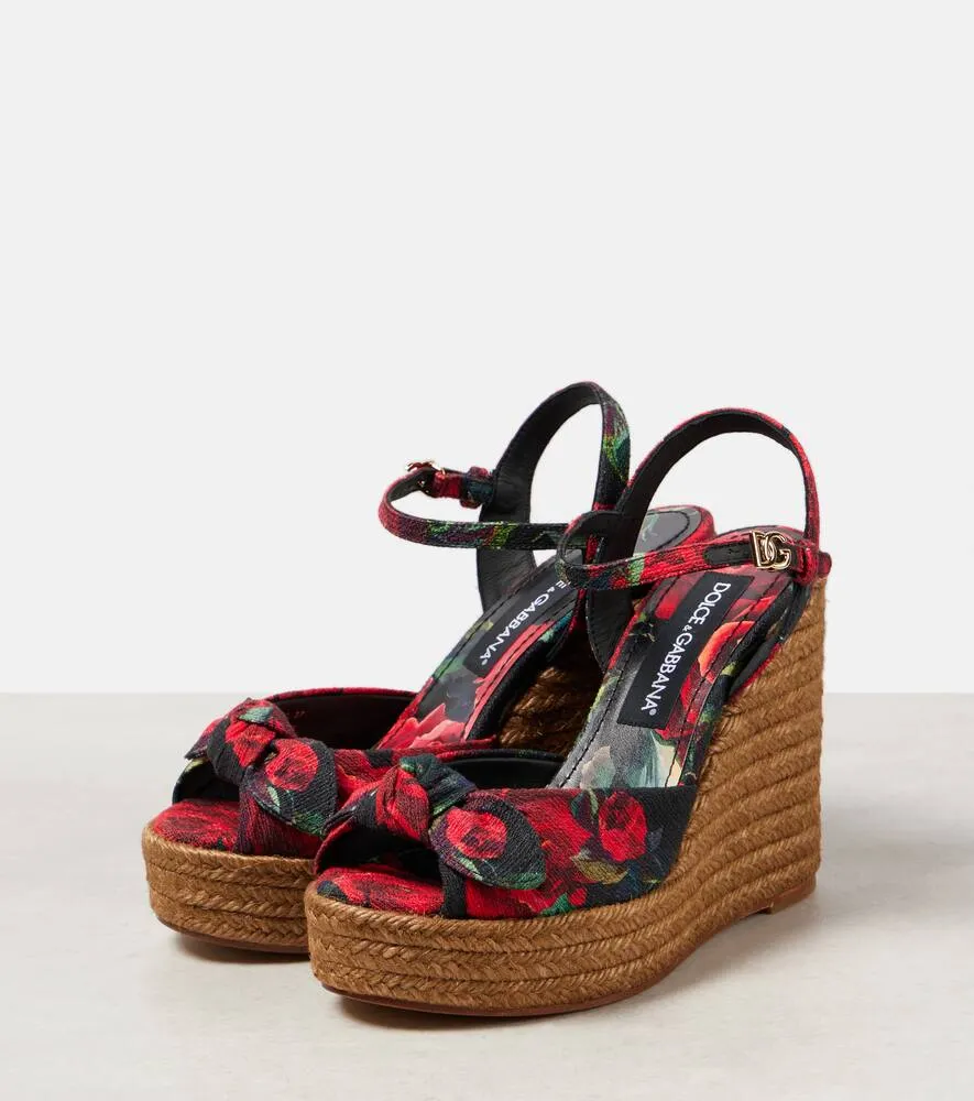 Dolce&Gabbana Floral canvas espadrille wedges