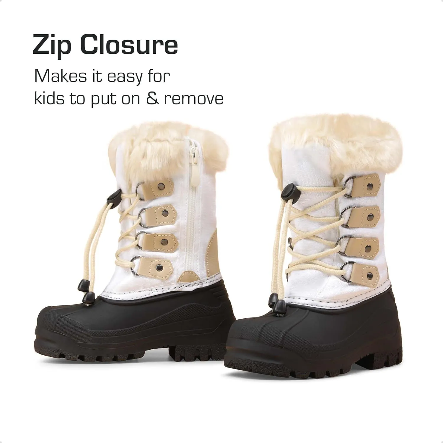 DREAM PAIRS Boys & Girls Waterproof Winter Snow Boots for Little Kid/Big Kid