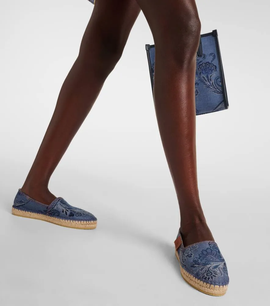 Etro Jacquard denim espadrilles