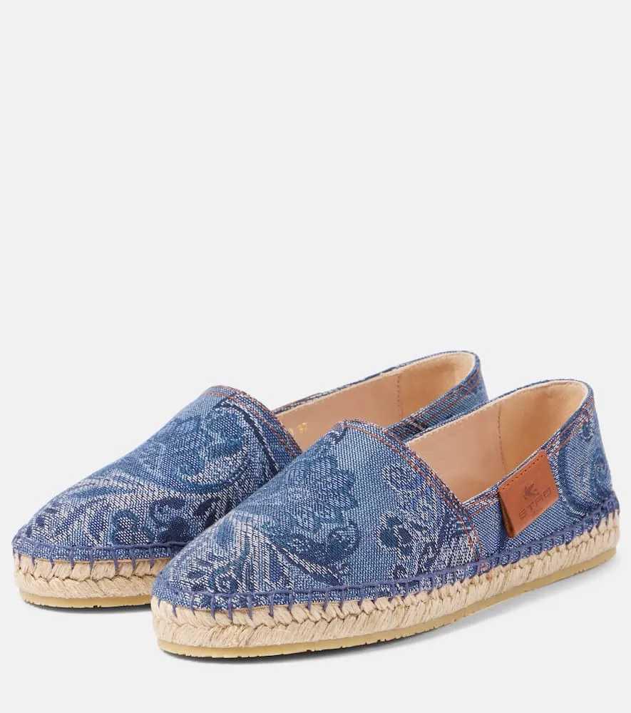 Etro Jacquard denim espadrilles
