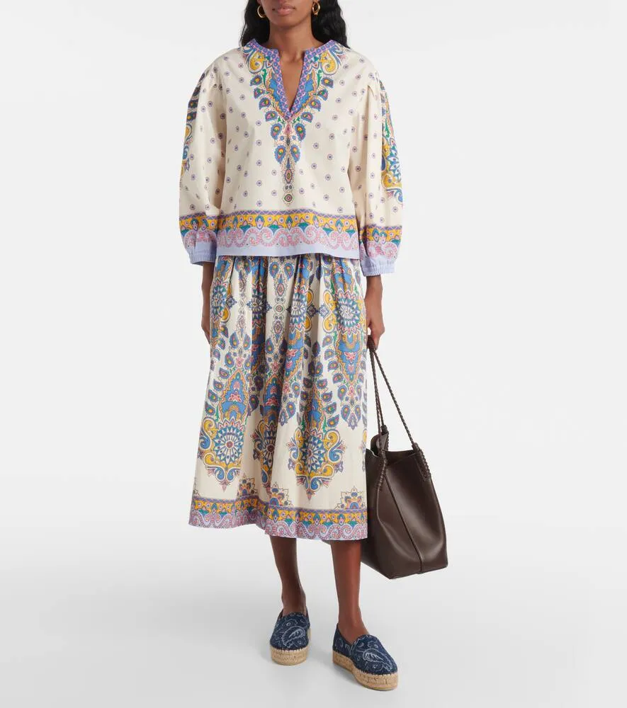 Etro Paisley denim jacquard platform espadrilles