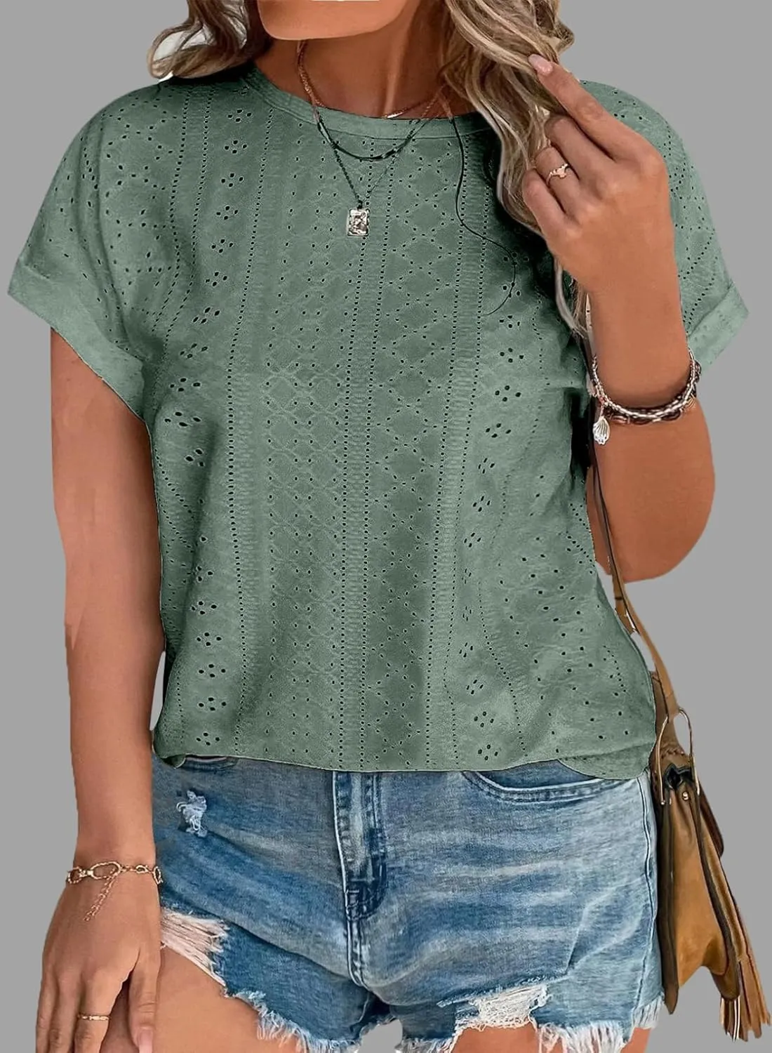 Eytino Women Plus Size Tops Short Sleeve Crewneck Casual Loose Summer Blouse Shirts(1X-5X)