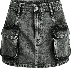Floerns Women's High Waisted Denim Mini Skirt Flap Pocket Bodycon Jean Cargo Skirts