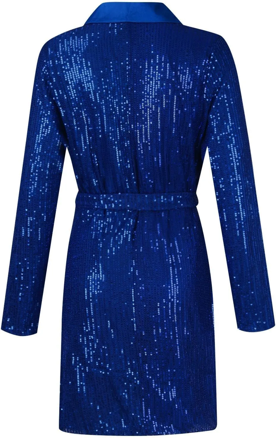 Formal Dresses for Women,2024 Summer Trendy Sparkly Sequin Party Dress,Elegant V Neck Long Sleeve Ruched Blazer Dress