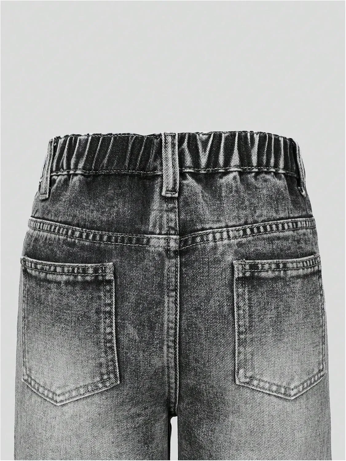 Girl's Y2k Bow Print Baggy Jeans Wide Leg High Waisted Denim Pants