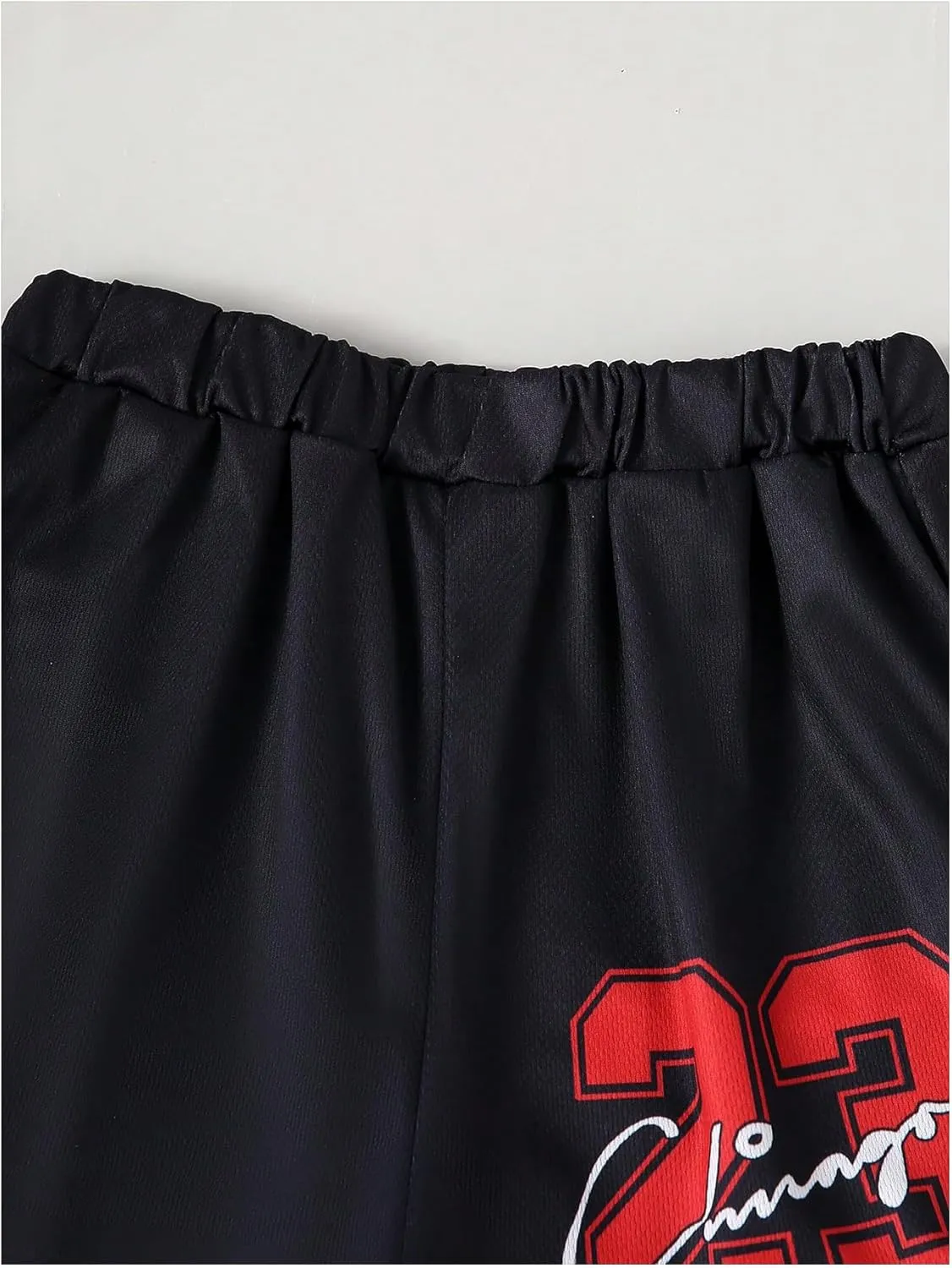 GORGLITTER Boy's Number Graphic 2 in 1 Shorts Drawstring Waist Workout Athletic Gym Shorts with Liner