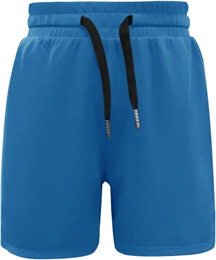 Haloumoning Boys Mesh Athletic Shorts Kids Quick Dry Side Slit Basketball Gym Shorts with Pockets 5-14 Years