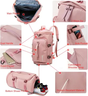 HATAMOTO Weekender Duffel Sport Gym Bag Overnight Travel duffle Bags with Shoe Compartment Wet Pocket, D2-Pink