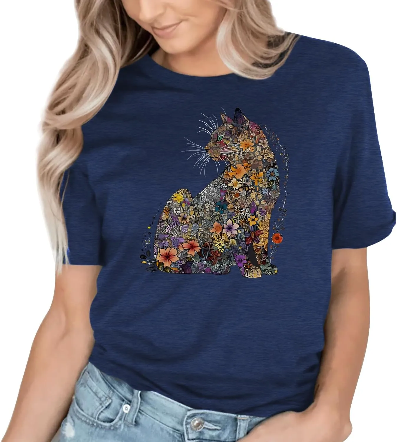 Hummingbird Shirt for Women Funny Women's Flower Graphic Tees Cute Bird Lover Short Sleeve Shirts 