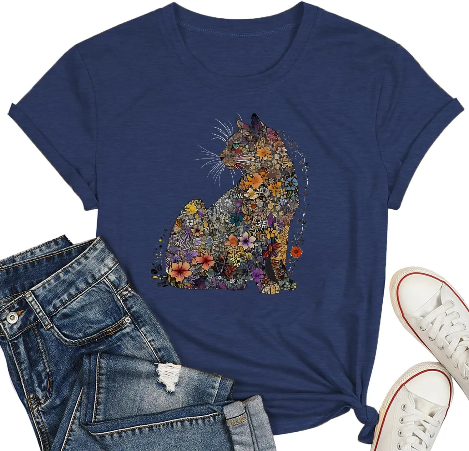 Hummingbird Shirt for Women Funny Women's Flower Graphic Tees Cute Bird Lover Short Sleeve Shirts 