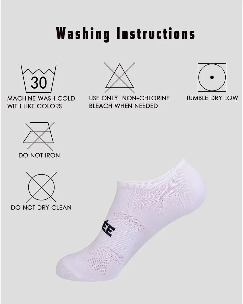 JOYNE Men's 6 Pack Casual Cushion Anti-Slid Cotton No Show Socks with Silicone